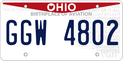 OH license plate GGW4802