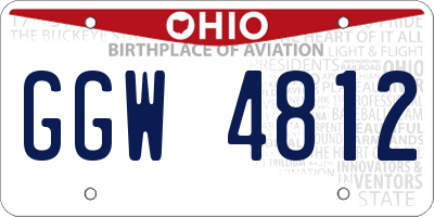 OH license plate GGW4812