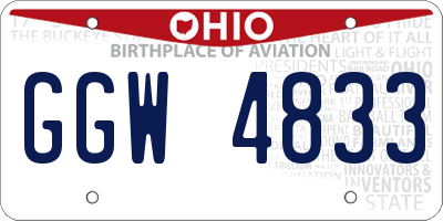 OH license plate GGW4833