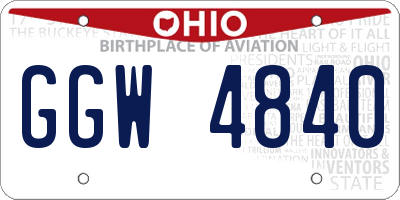 OH license plate GGW4840