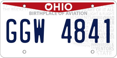 OH license plate GGW4841