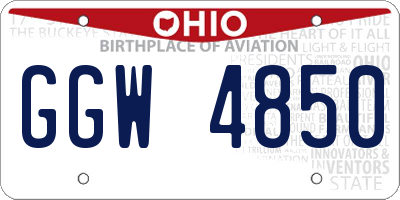OH license plate GGW4850