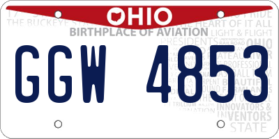 OH license plate GGW4853