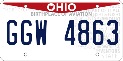 OH license plate GGW4863