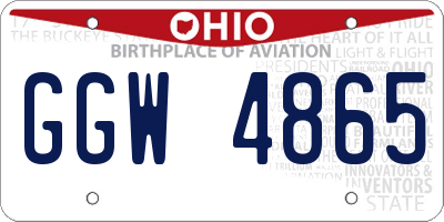 OH license plate GGW4865