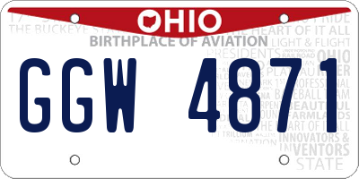 OH license plate GGW4871