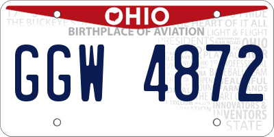 OH license plate GGW4872