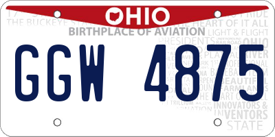 OH license plate GGW4875