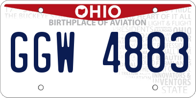 OH license plate GGW4883