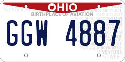 OH license plate GGW4887