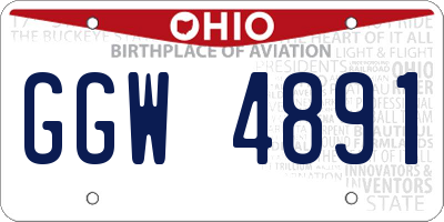 OH license plate GGW4891