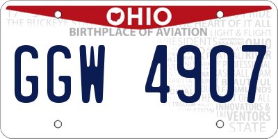 OH license plate GGW4907