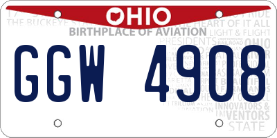 OH license plate GGW4908