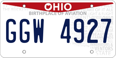 OH license plate GGW4927