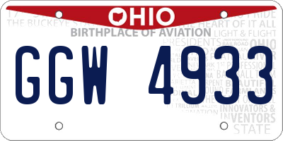 OH license plate GGW4933