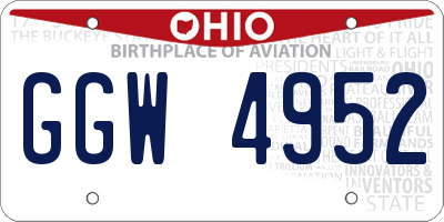OH license plate GGW4952