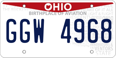 OH license plate GGW4968