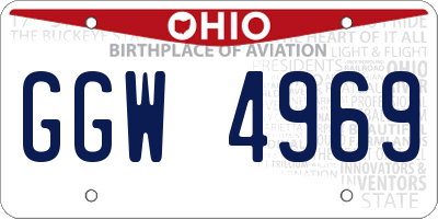 OH license plate GGW4969