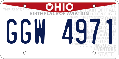 OH license plate GGW4971