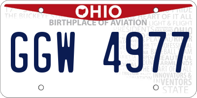 OH license plate GGW4977