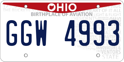 OH license plate GGW4993