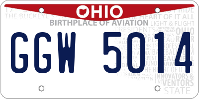 OH license plate GGW5014