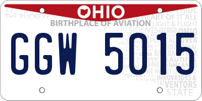 OH license plate GGW5015