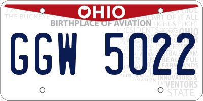OH license plate GGW5022