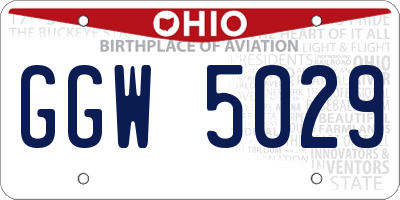 OH license plate GGW5029