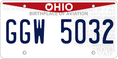 OH license plate GGW5032