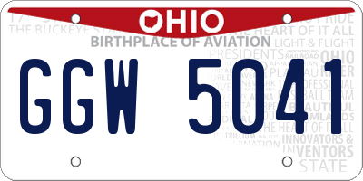 OH license plate GGW5041