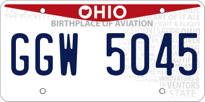 OH license plate GGW5045