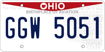 OH license plate GGW5051