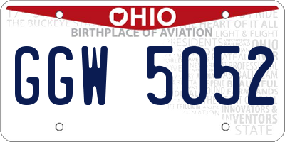 OH license plate GGW5052