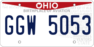 OH license plate GGW5053