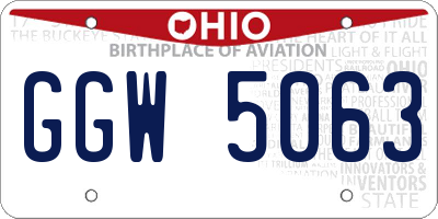 OH license plate GGW5063