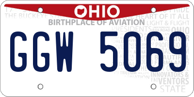 OH license plate GGW5069
