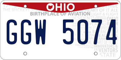 OH license plate GGW5074