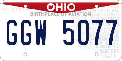 OH license plate GGW5077