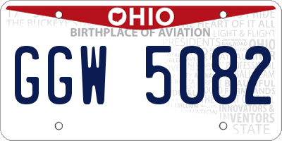 OH license plate GGW5082