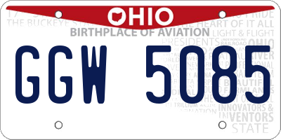 OH license plate GGW5085