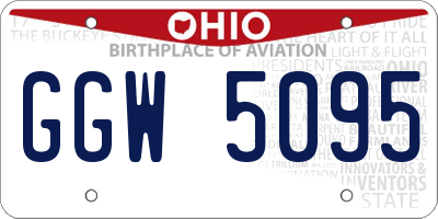 OH license plate GGW5095