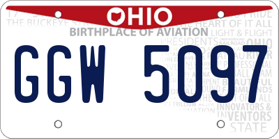 OH license plate GGW5097