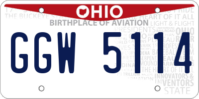 OH license plate GGW5114