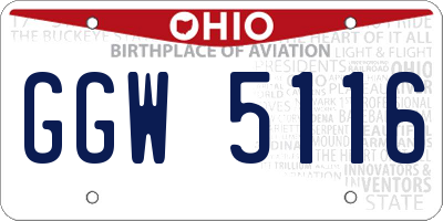 OH license plate GGW5116