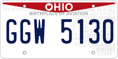 OH license plate GGW5130