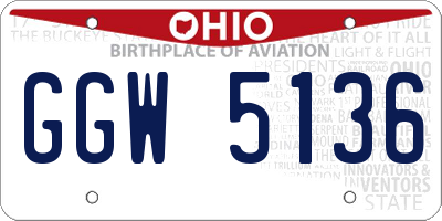OH license plate GGW5136