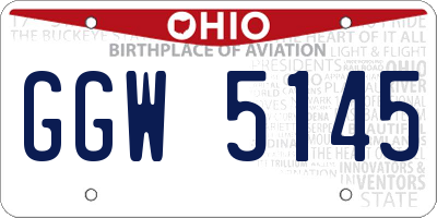 OH license plate GGW5145