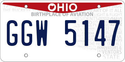 OH license plate GGW5147