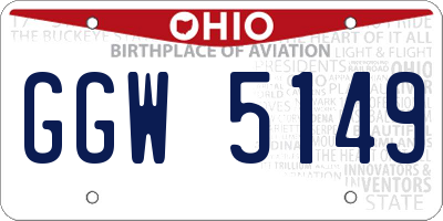 OH license plate GGW5149